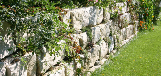 Natursteinmauer im Garten